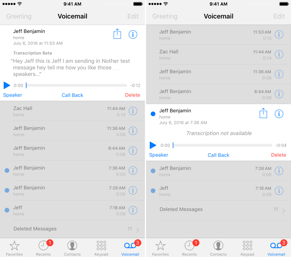 iCloud Voicemail