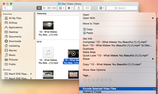 Compress A Video on Mac via Mac Finder