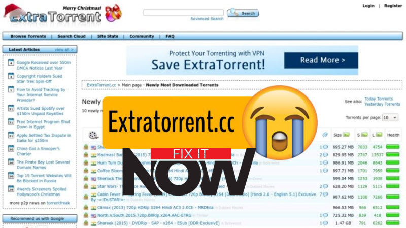 ExtraTorrent Down | Unblock ExtraTorrent.cc with ExtraTorrent Alternatives